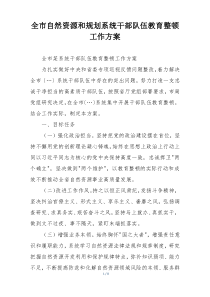 全市自然资源和规划系统干部队伍教育整顿工作方案