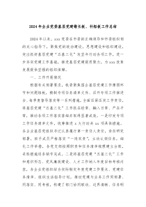 2024年企业党委基层党建锻长板补短板工作总结