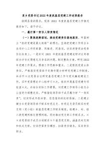 某乡党委书记20XX年度抓基层党建工作述职报告