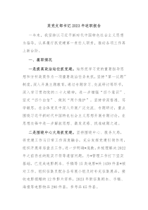 某党支部书记20XX年述职报告