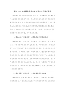 某区20XX年省婚俗改革实验区试点工作情况报告