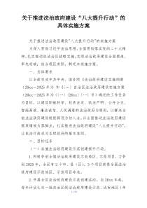 关于推进法治政府建设“八大提升行动”的具体实施方案