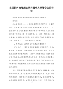在国投纠治违规饮酒问题动员部署会上的讲话