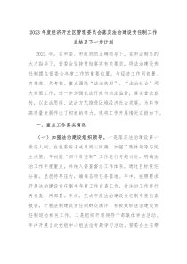 2023年度经济开发区管理委员会落实法治建设责任制工作总结及下一步计划
