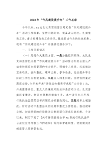 20XX年作风建设提升年工作总结