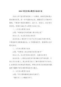 2024年党支部主题党日活动计划