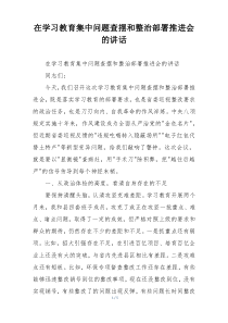 在学习教育集中问题查摆和整治部署推进会的讲话