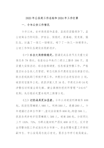 20XX年公安局工作总结和2024年工作打算