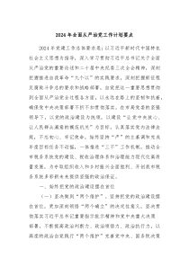 2024年全面从严治党工作计划要点