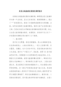 某县全域旅游发展情况调研报告