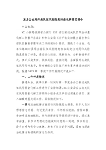 某县公安局开展队伍风险隐患排查化解情况报告