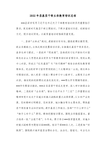 20XX年县基层干部主体教育培训总结