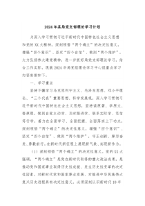 2024年某局党支部理论学习计划