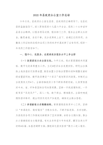 20XX年县政府办公室工作总结