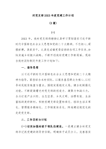 2篇村党支部2023年度党建工作计划