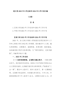 2篇统计局2023年工作总结和2024年工作计划汇编