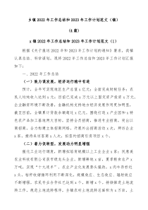 4篇乡镇2022年工作总结和2023年工作计划范文镇