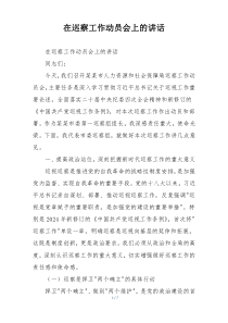 在巡察工作动员会上的讲话