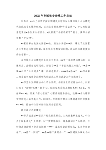 20XX年市域社会治理工作总结