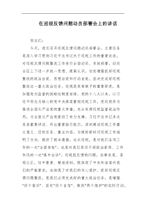 在巡视反馈问题动员部署会上的讲话