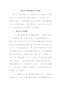 20XX年市政府宣传工作总结