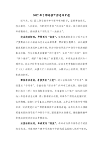 20XX年干部考核工作总结汇报