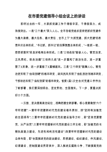 在市委党建领导小组会议上的讲话