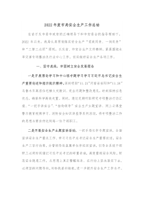 20XX年度市局安全生产工作总结