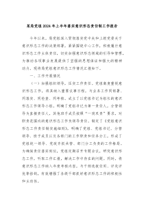 某局党组2024年上半年落实意识形态责任制工作报告