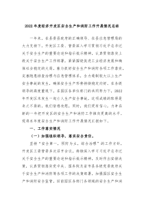20XX年度经济开发区安全生产和消防工作开展情况总结