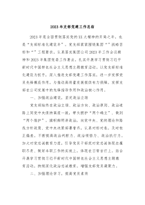 20XX年支部党建工作总结