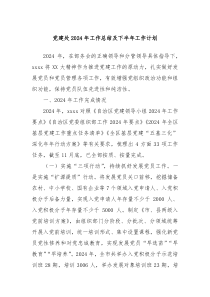 党建处2024年工作总结及下半年工作计划