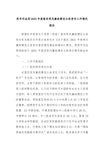 某市司法局20XX年度落实党风廉政建设主体责任工作情况报告