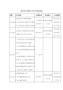 党纪学习教育工作计划安排表