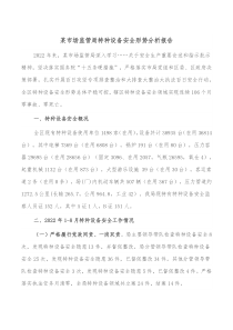 某市场监管局特种设备安全形势分析报告