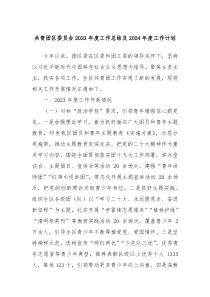 共青团区委员会2023年度工作总结及2024年度工作计划