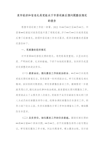 某市经济和信息化局党组关于市委巡察反馈问题整改情况的报告
