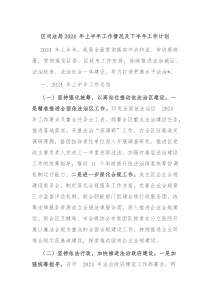 区司法局2024年上半年工作情况及下半年工作计划
