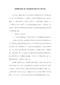 区团委2022年工作总结和2023年工作计划