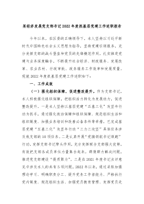 某经济发展党支部书记20XX年度抓基层党建工作述职报告