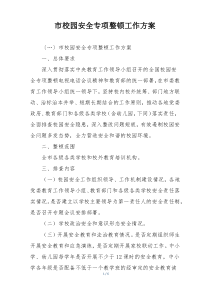 市校园安全专项整顿工作方案