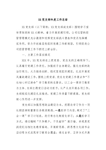 XX党支部年度工作总结
