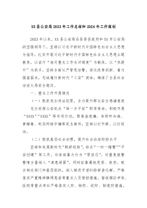 XX县公安局20XX年工作总结和2024年工作谋划