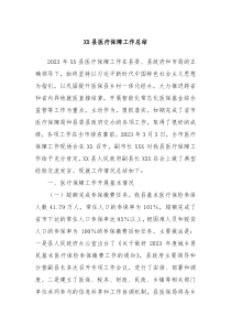 XX县医疗保障工作总结