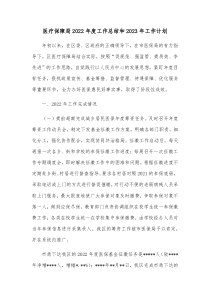医疗保障局2022年度工作总结和2023年工作计划