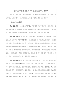 县2022年爱国卫生工作总结及2023年工作计划