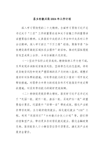 县乡村振兴局2024年工作计划