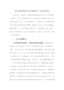 县人社局2023年工作总结及下一步工作计划