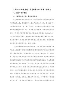 XX局20XX年度党建工作总结和20XX年度工作谋划