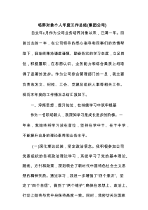 培养对象个人年度工作总结（集团公司）